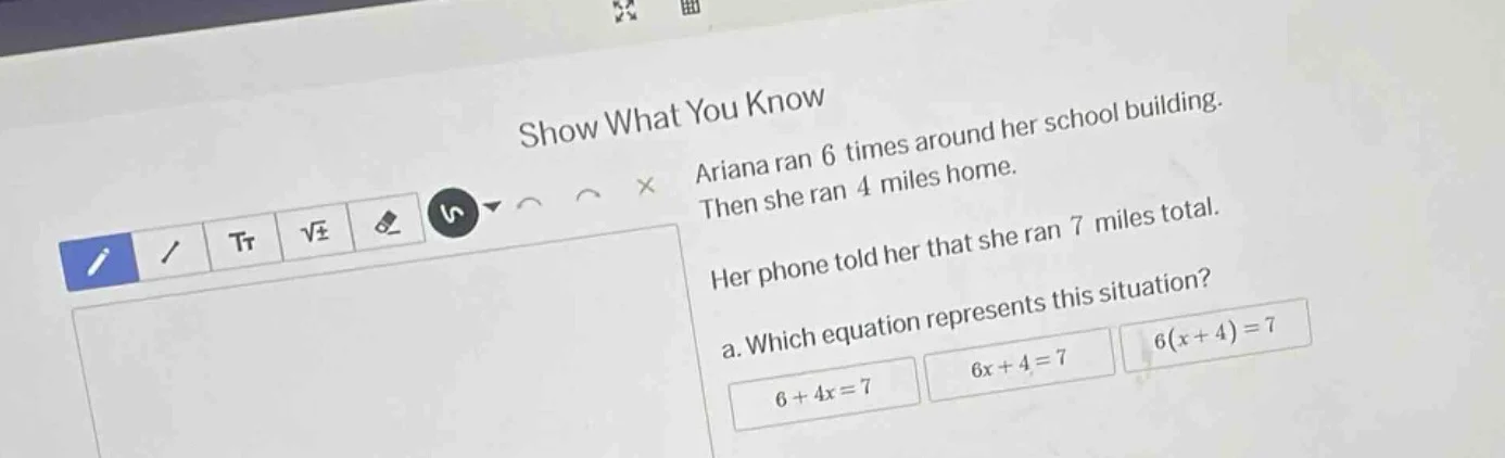 show what you know ariana ran 6 times around her school building. then …