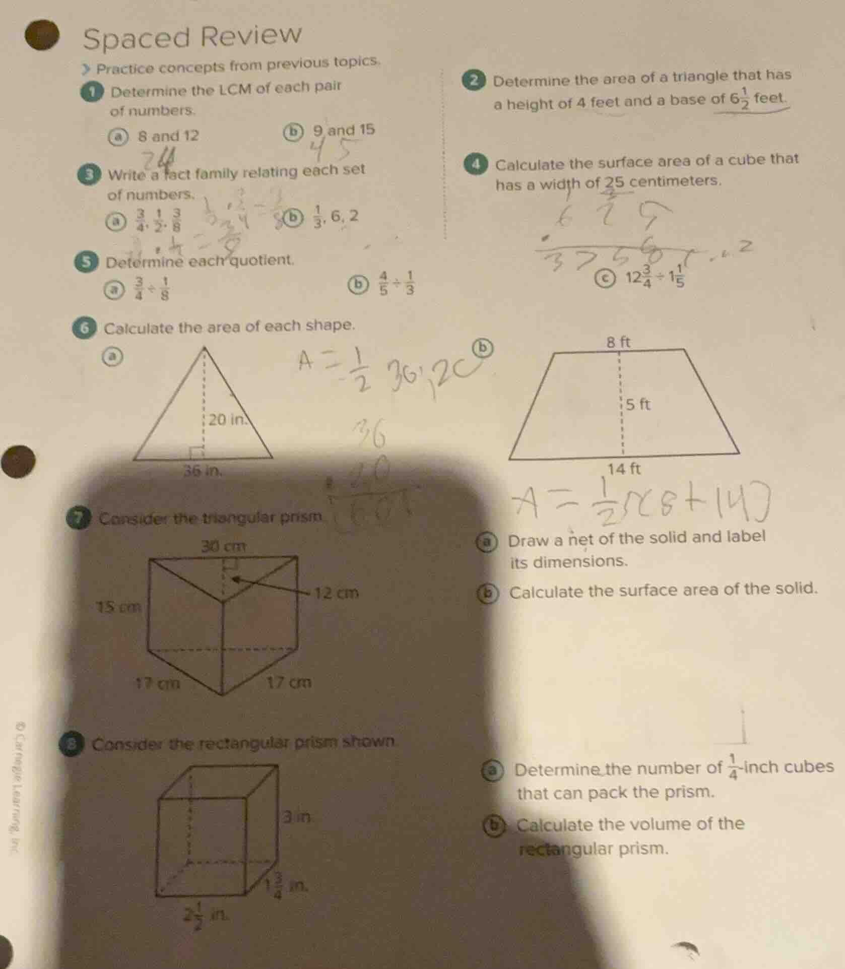 spaced review practice concepts from previous topics. 1 determine the l…