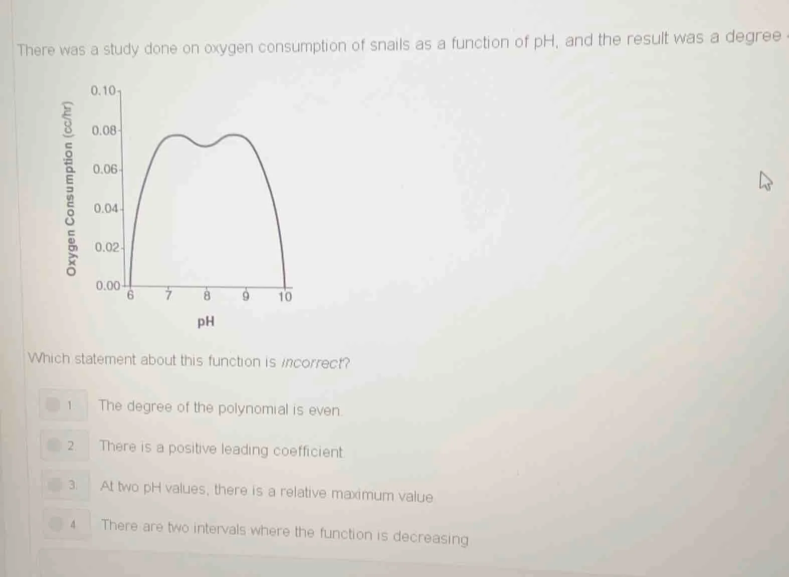 there was a study done on oxygen consumption of snails as a function of…