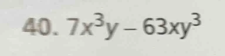 40. 7x³y - 63xy³