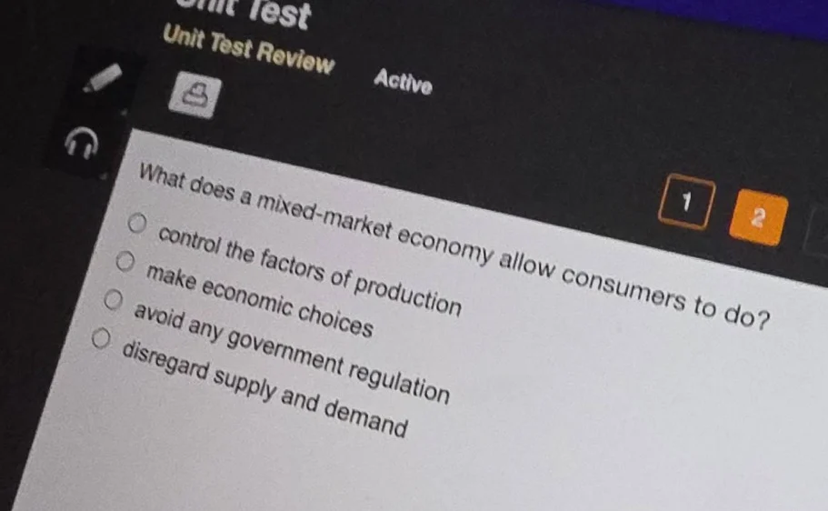 what does a mixed - market economy allow consumers to do? control the f…