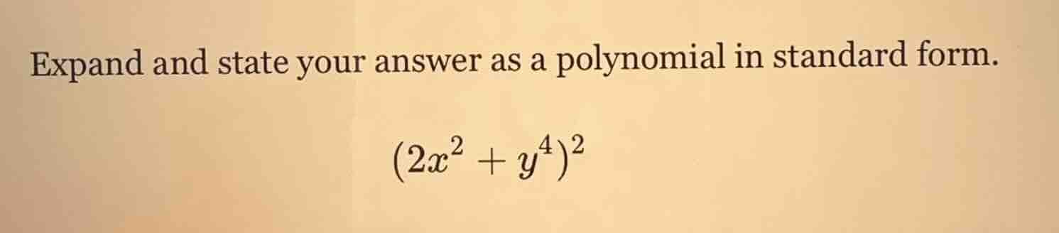 expand and state your answer as a polynomial in standard form. $(2x^2 +…