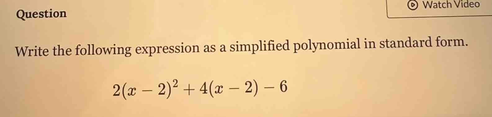 question write the following expression as a simplified polynomial in s…