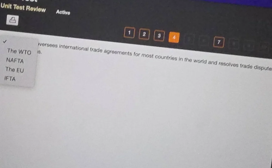 unit test review active 1 2 3 4 7 oversees international trade agreemen…
