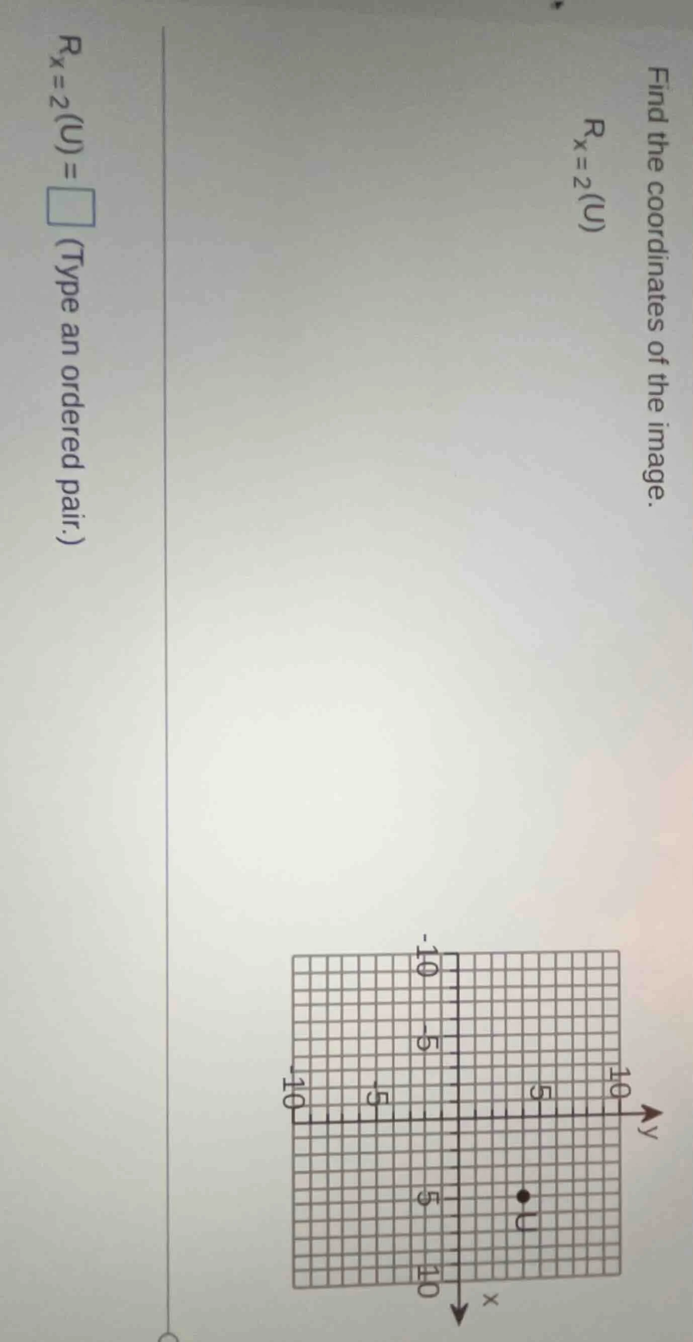find the coordinates of the image. $r_{x=2}(u)=\\square$ (type an order…