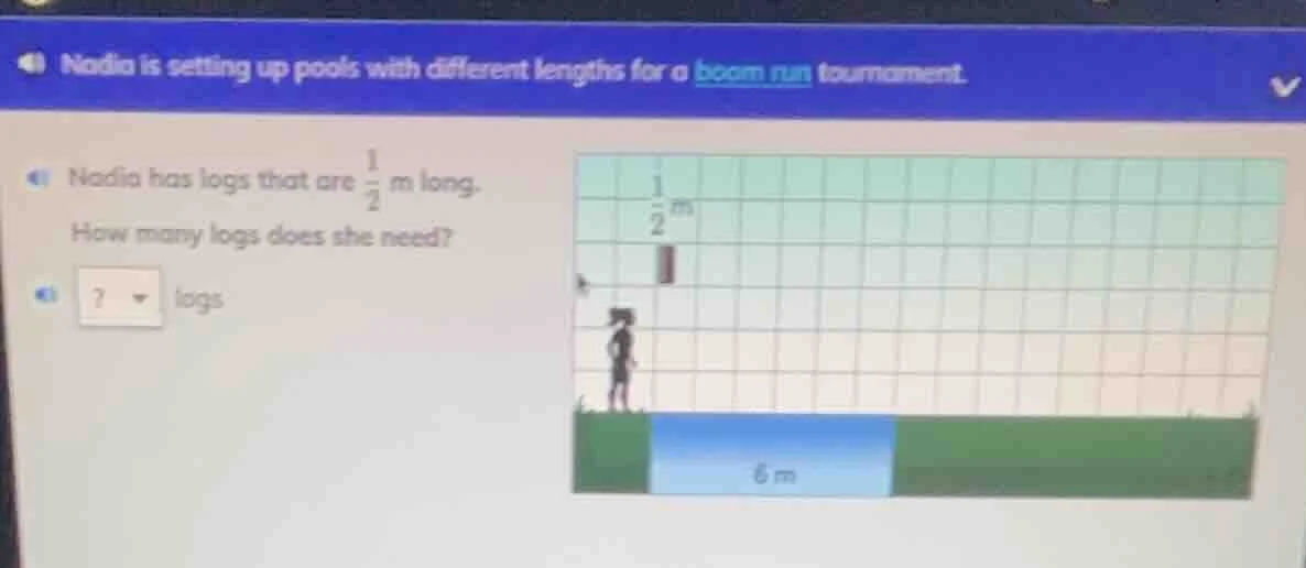 nadia is setting up pools with different lengths for a boom run tournam…