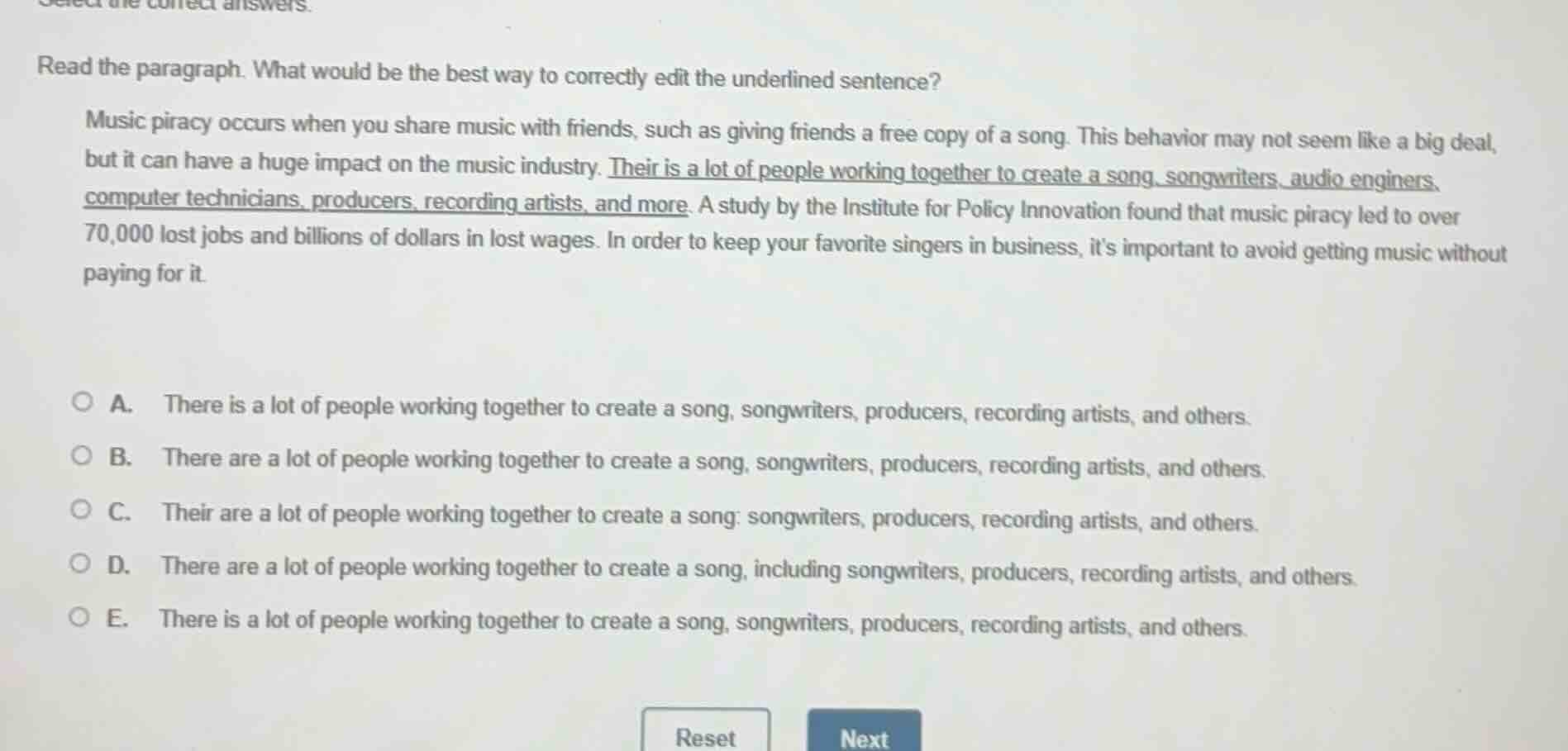read the paragraph. what would be the best way to correctly edit the un…