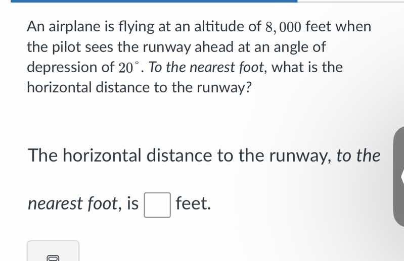 an airplane is flying at an altitude of 8,000 feet when the pilot sees …