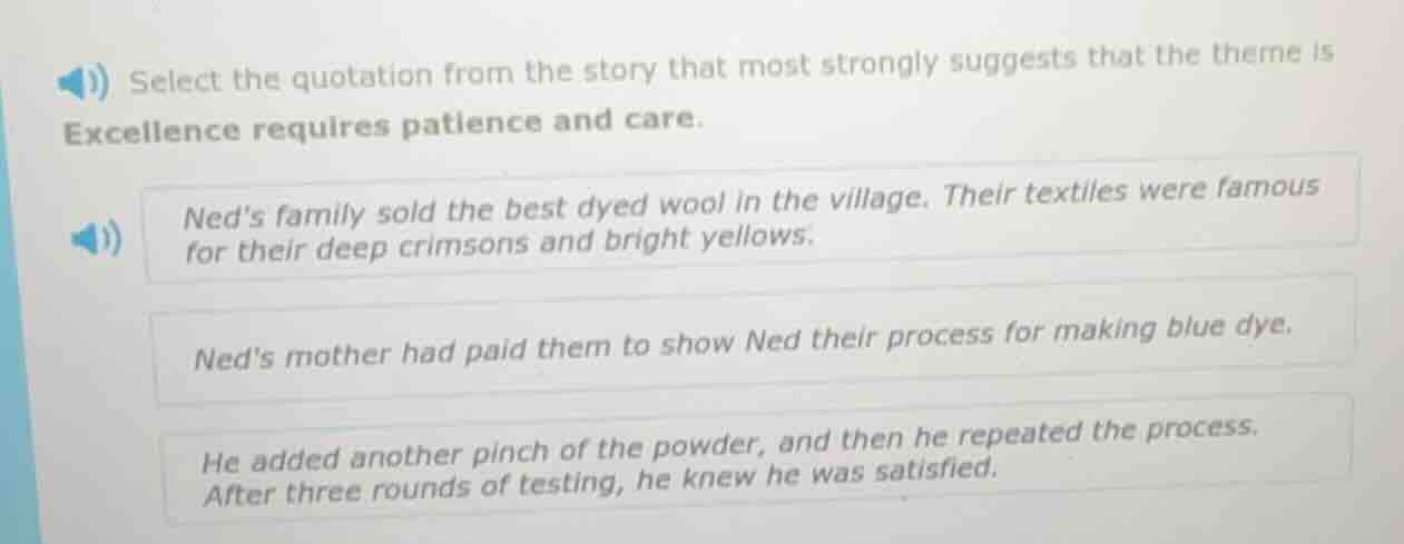 select the quotation from the story that most strongly suggests that th…