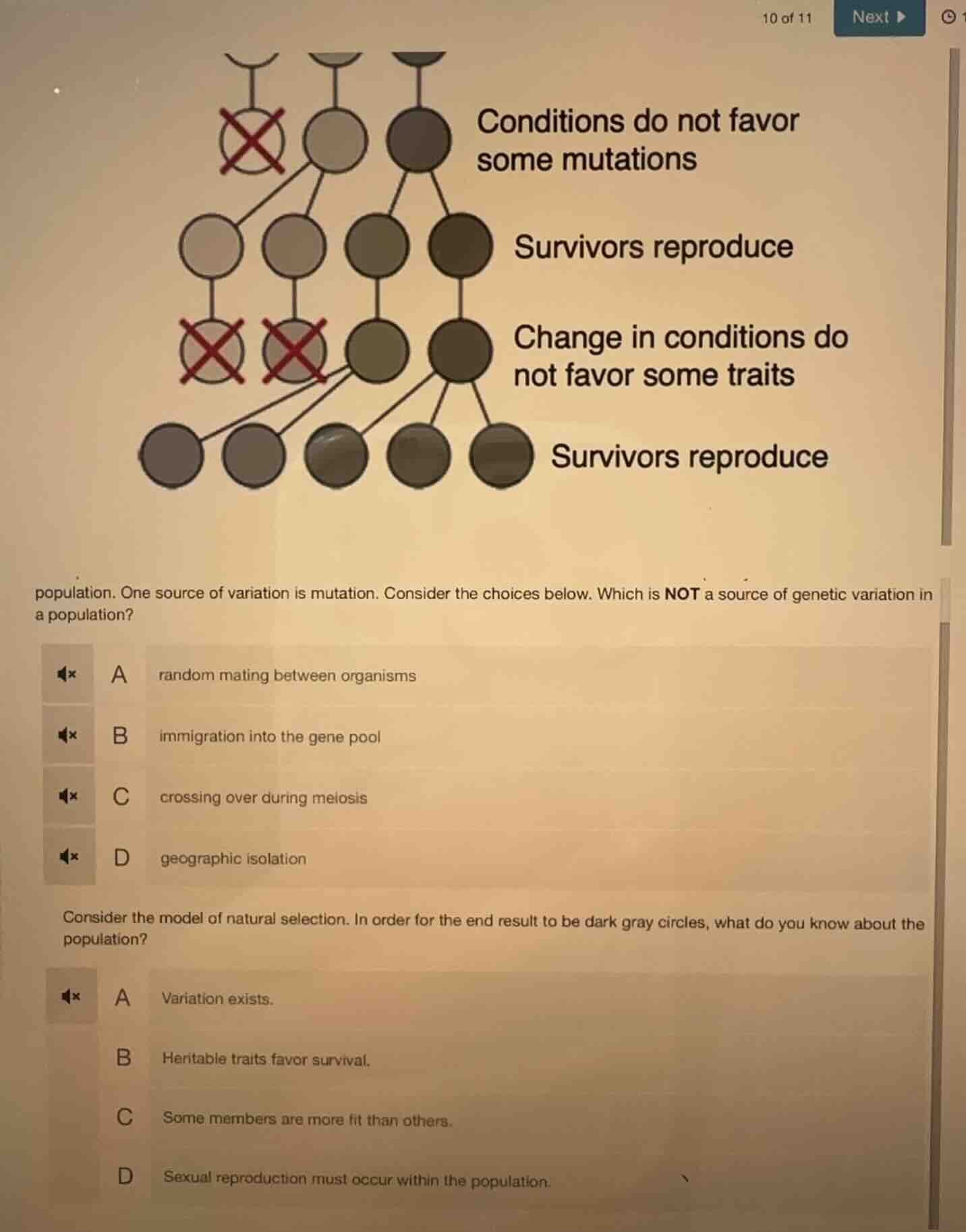 population. one source of variation is mutation. consider the choices b…