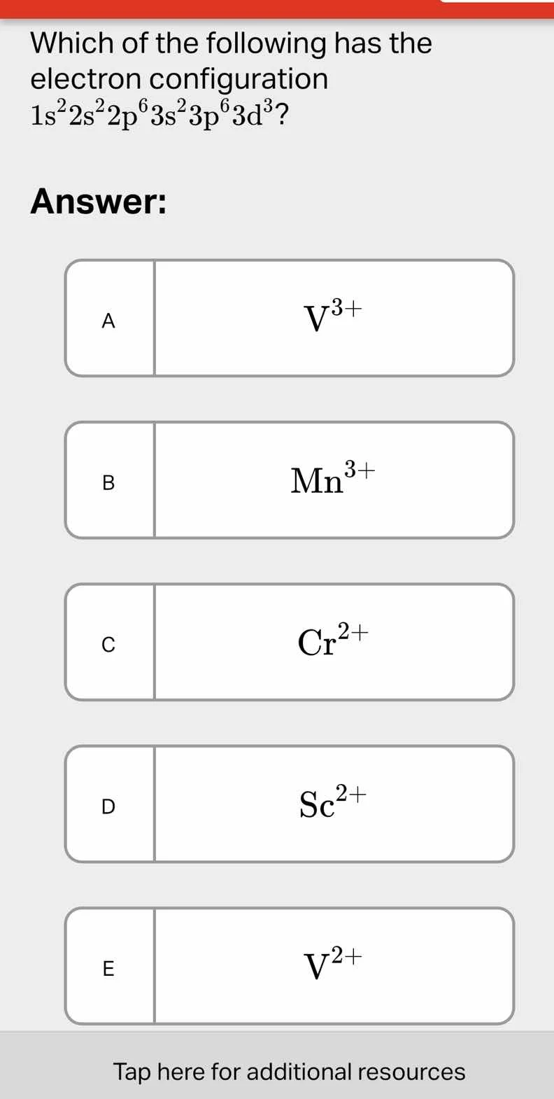 which of the following has the electron configuration $1s^2 2s^2 2p^6 3…