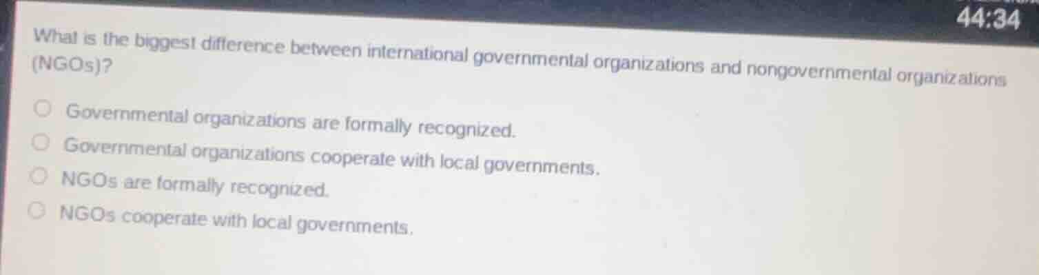 what is the biggest difference between international governmental organ…