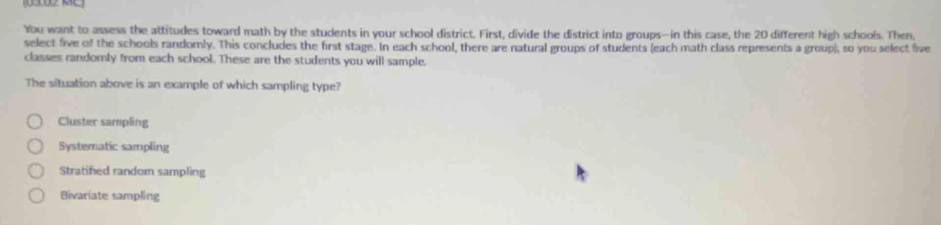 you want to assess the attitudes toward math by the students in your sc…