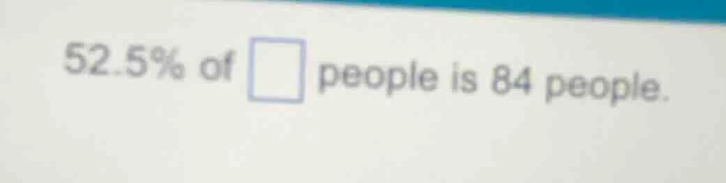52.5% of \\square people is 84 people.