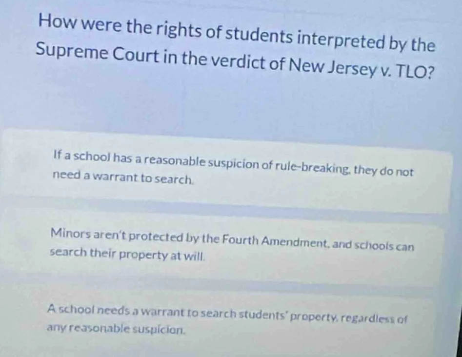 how were the rights of students interpreted by the supreme court in the…