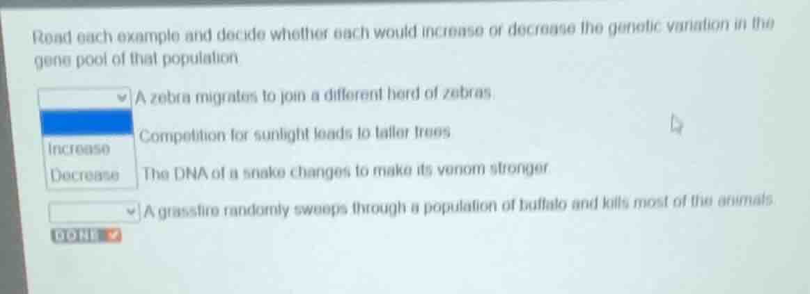 read each example and decide whether each would increase or decrease th…