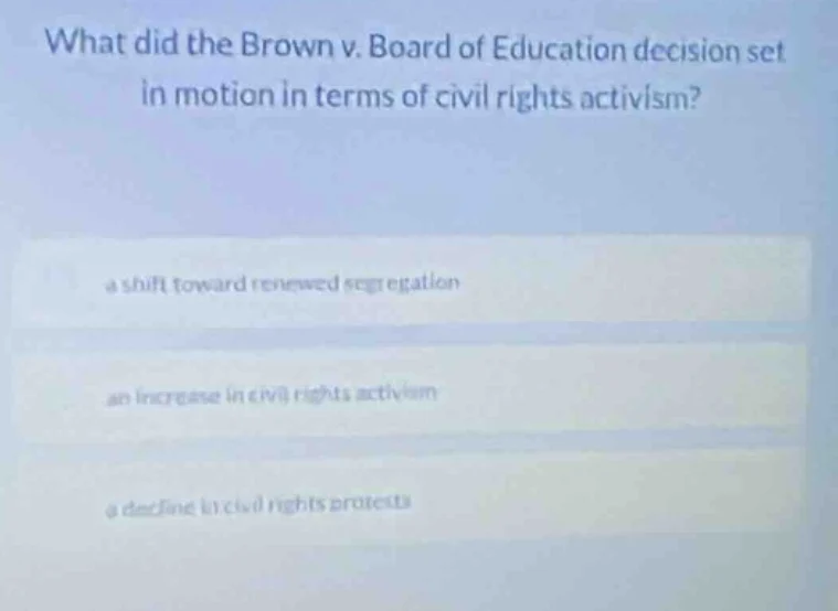 what did the brown v. board of education decision set in motion in term…