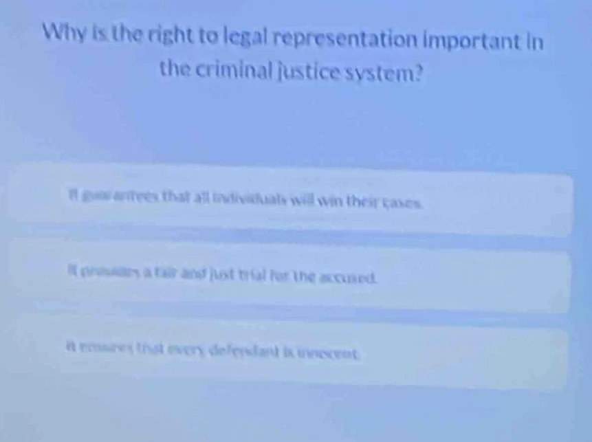 why is the right to legal representation important in the criminal just…