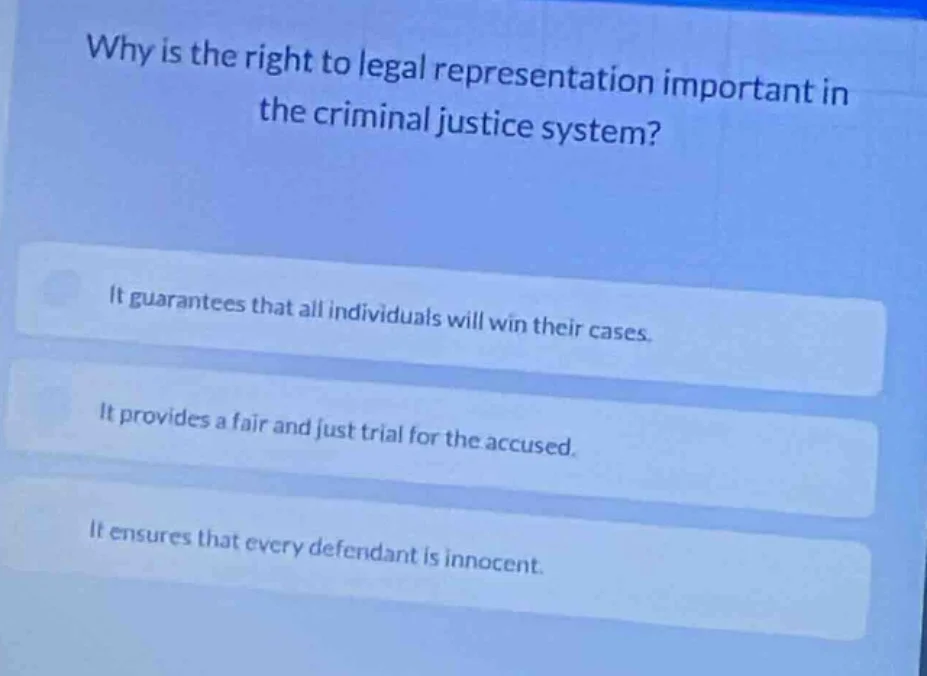 why is the right to legal representation important in the criminal just…