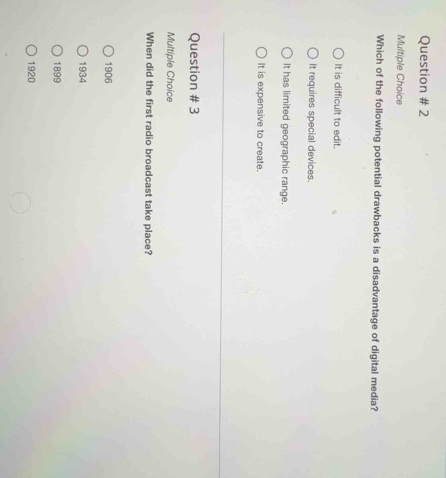 question #2 multiple choice which of the following potential drawbacks …
