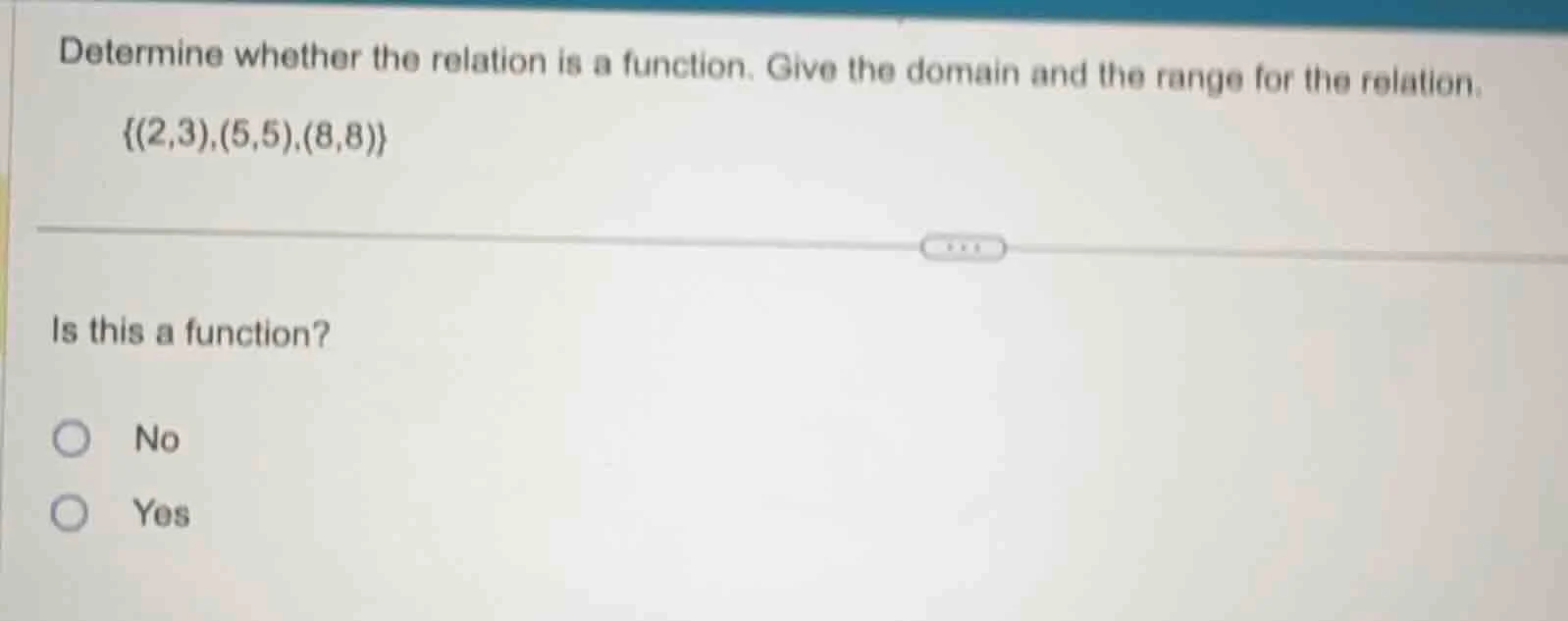 determine whether the relation is a function. give the domain and the r…
