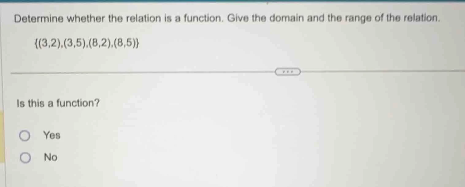 determine whether the relation is a function. give the domain and the r…