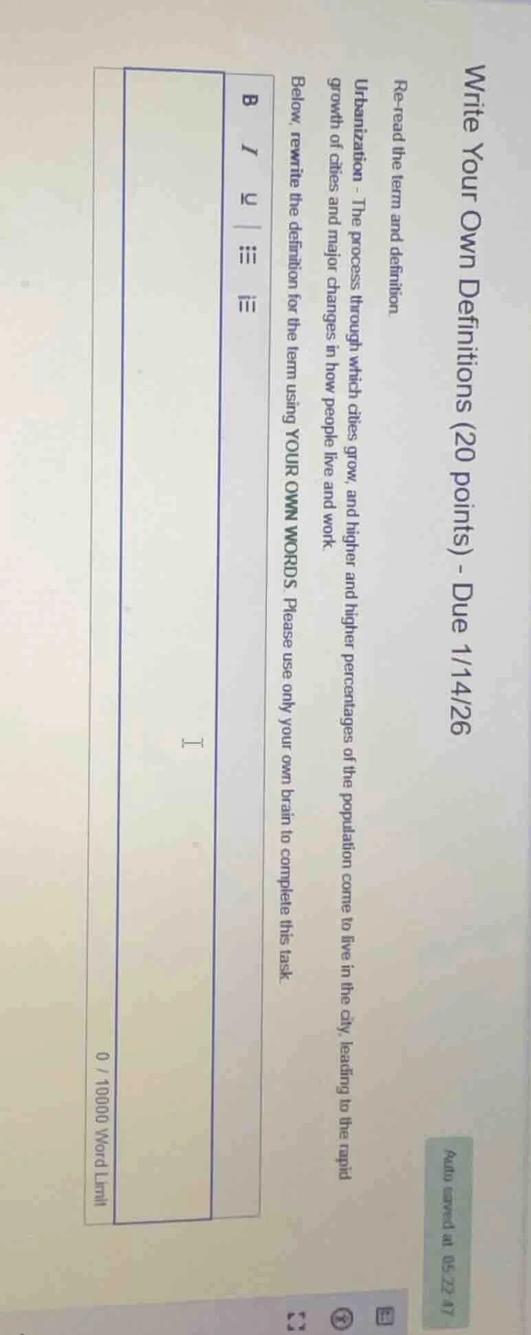 write your own definitions (20 points) - due 1/14/26 re - read the term…