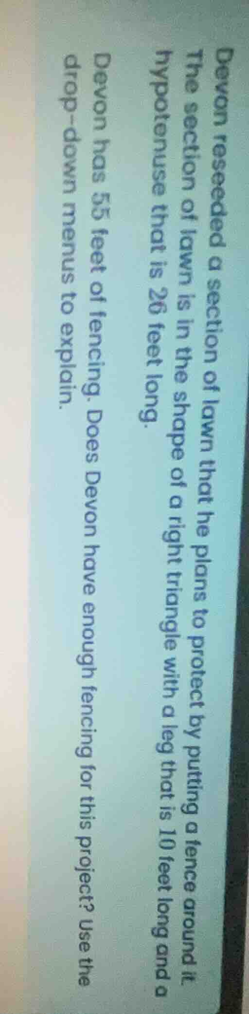 devon reseeded a section of lawn that he plans to protect by putting a …