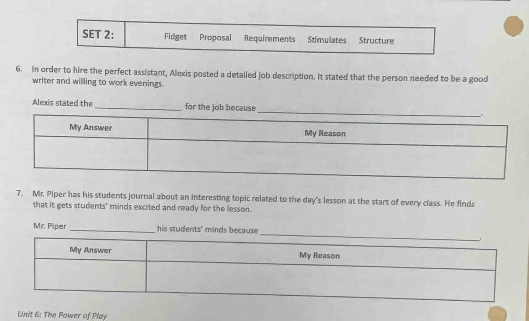 set 2: fidget proposal requirements stimulates structure 6. in order to…