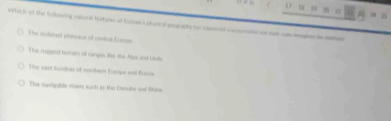 which of the following natural features of europes physical geography h…
