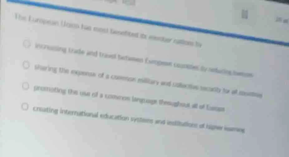the european union has most benefited its member nations by ○ increasin…