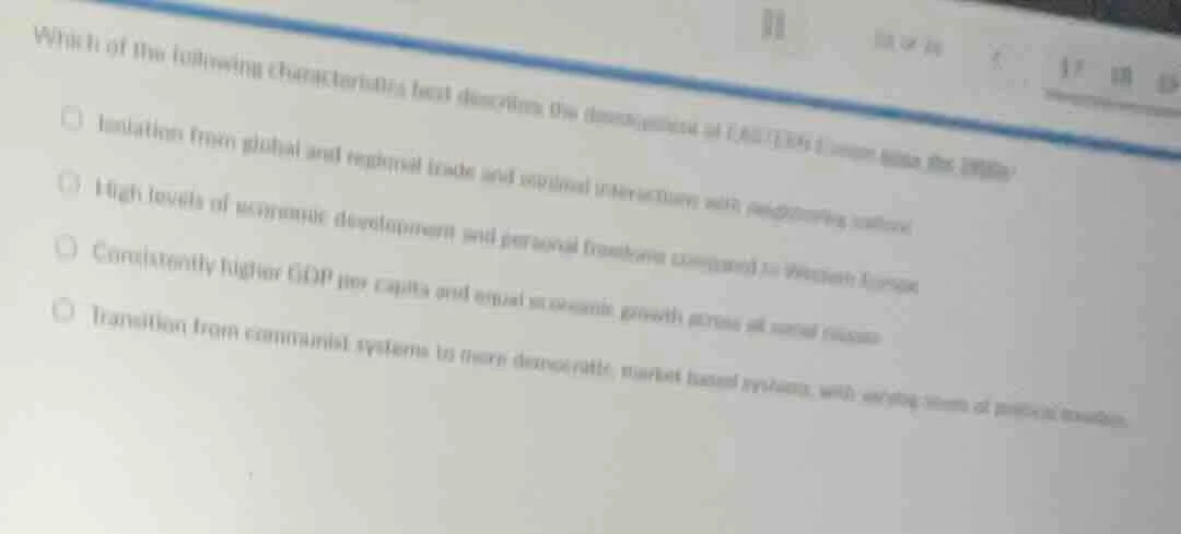 which of the following characteristics best describes the economies of …