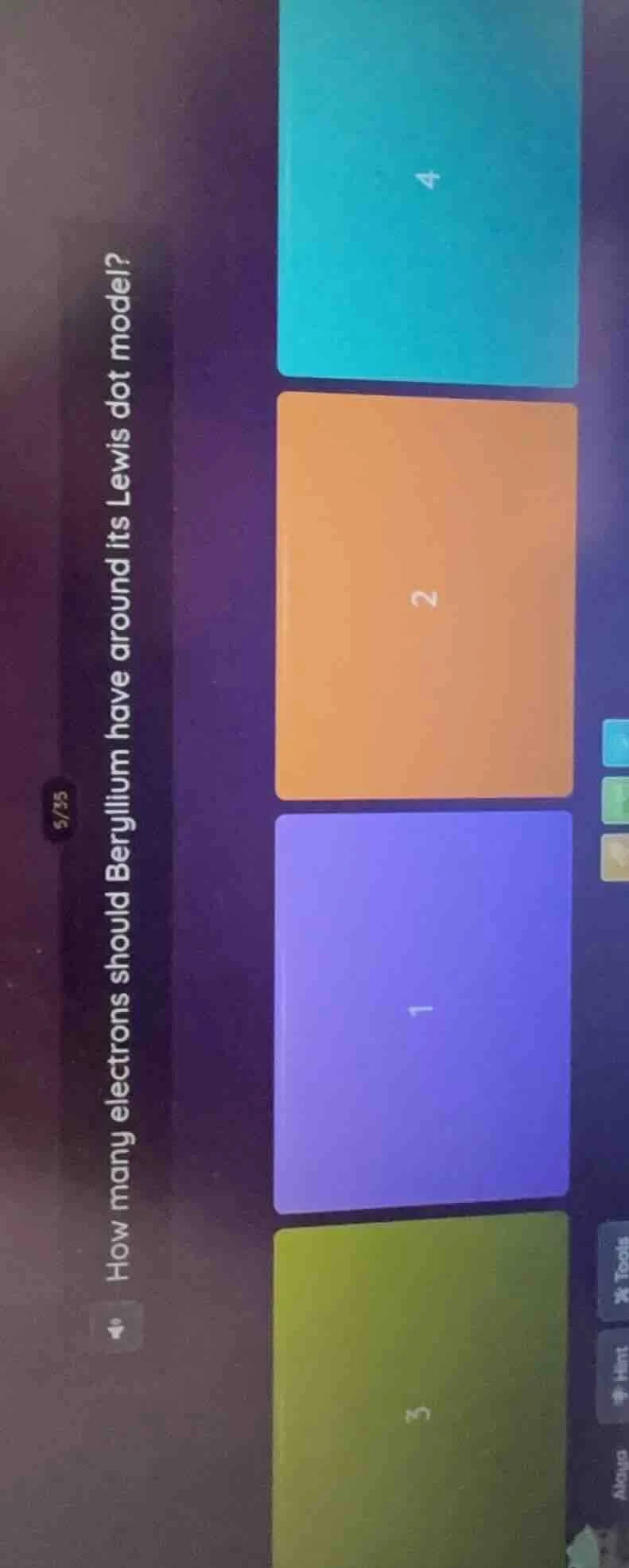 how many electrons should beryllium have around its lewis dot model?
