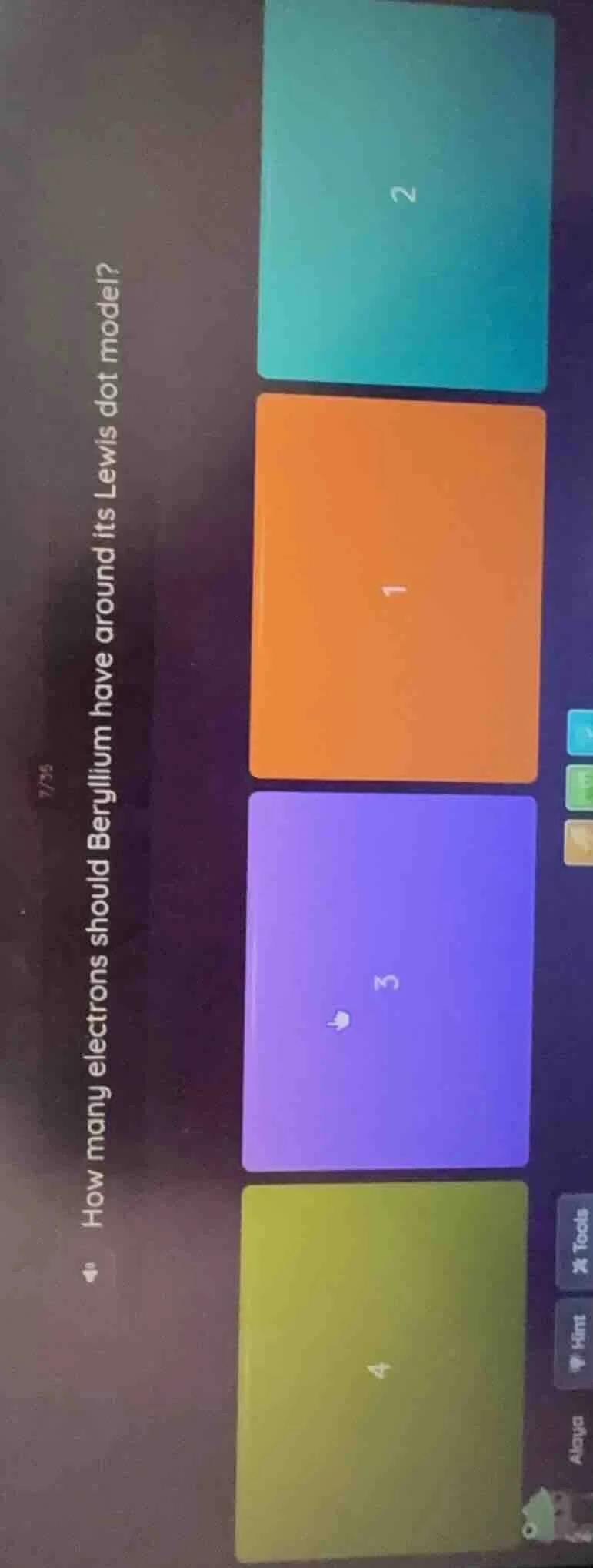 how many electrons should beryllium have around its lewis dot model?