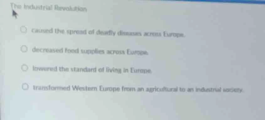 the industrial revolution caused the spread of deadly diseases across e…