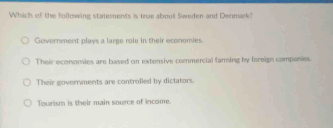 which of the following statements is true about sweden and denmark? ○ g…