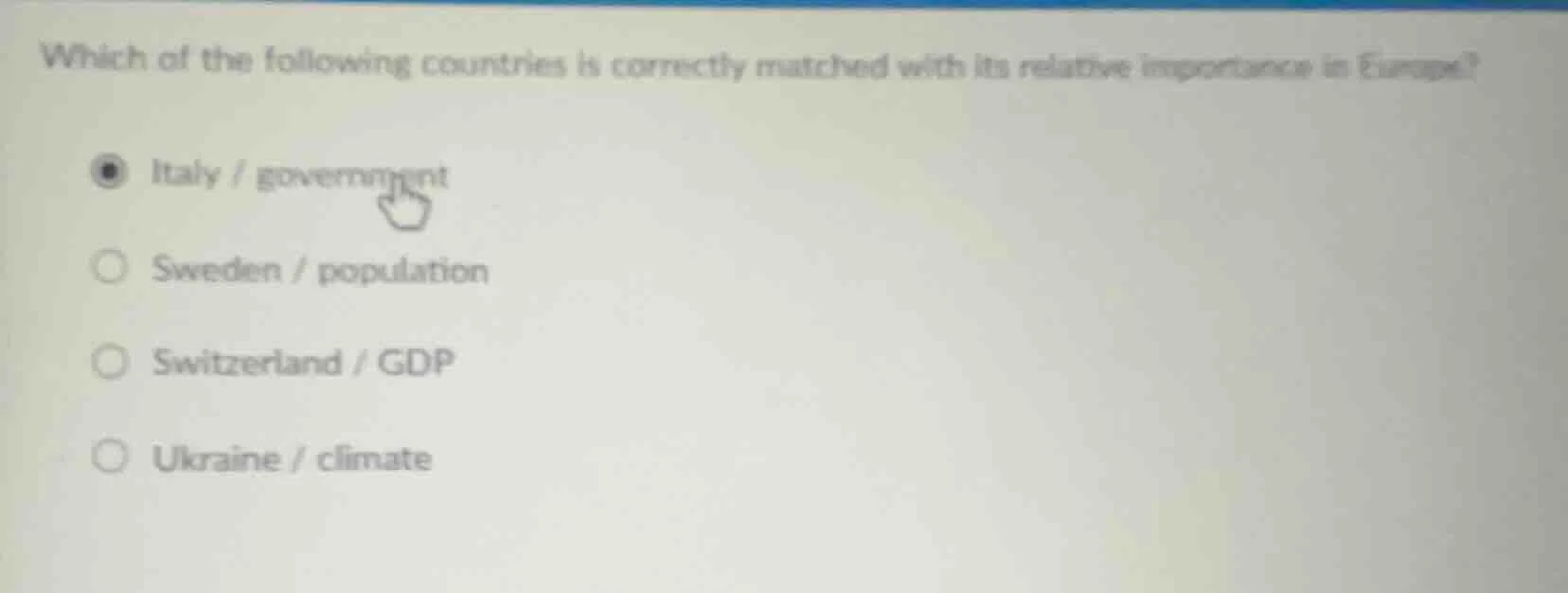 which of the following countries is correctly matched with its relative…