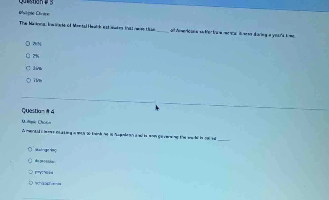 question # 3 multiple choice the national institute of mental health es…