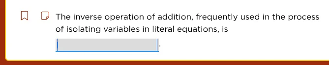 the inverse operation of addition, frequently used in the process of is…
