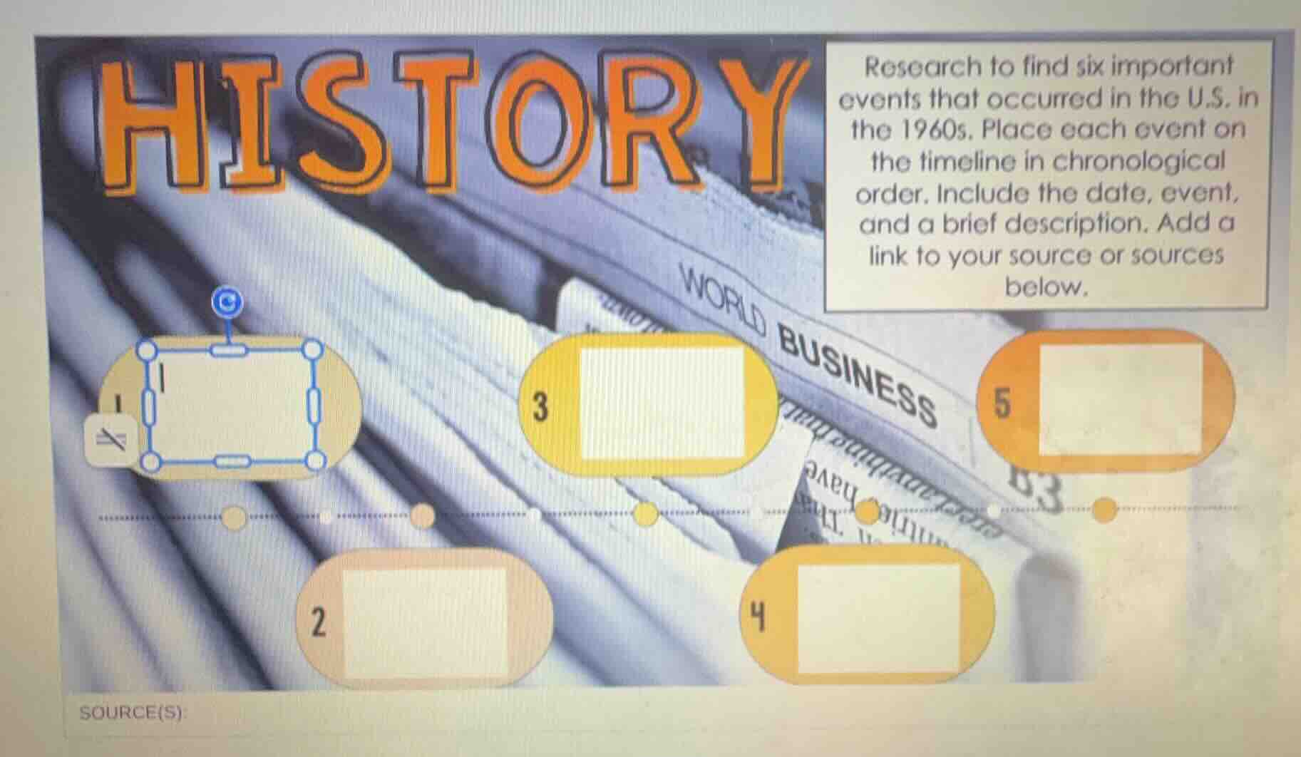 history research to find six important events that occurred in the u.s.…