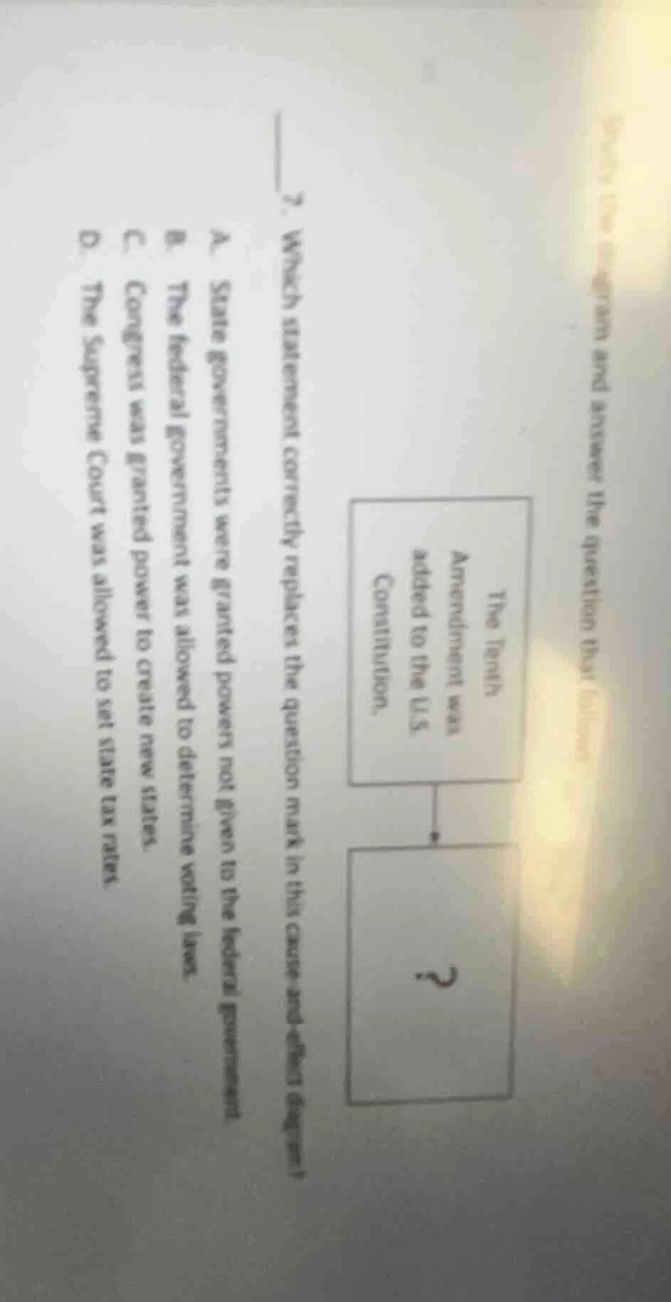 7. which statement correctly replaces the question mark in this cause -…