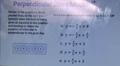 perpendicular lines mock similar to the questions about parallel lines,…