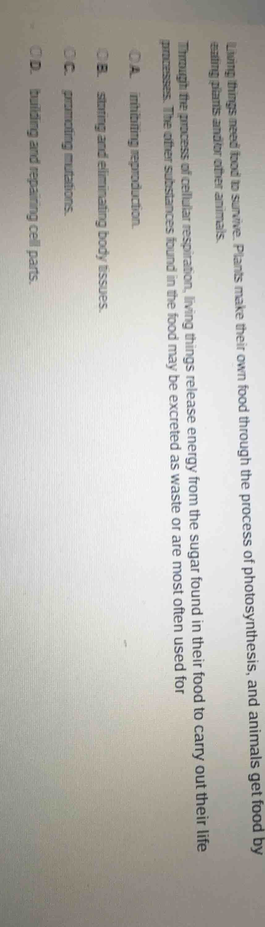 living things need food to survive. plants make their own food through …