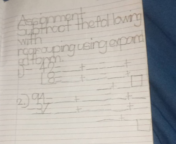 assignment subtract the following with regrouping using expanded form. …