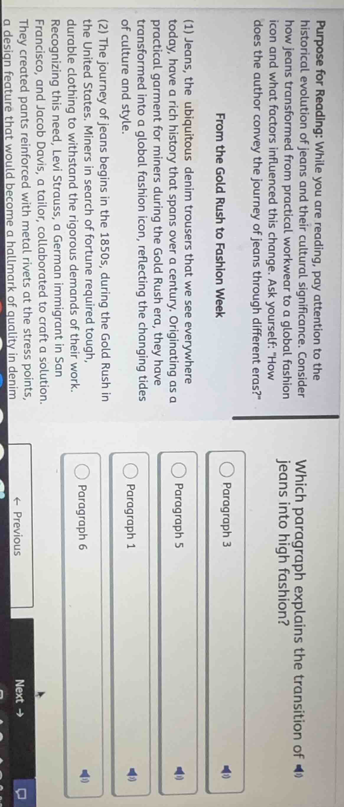 purpose for reading: while you are reading, pay attention to the histor…