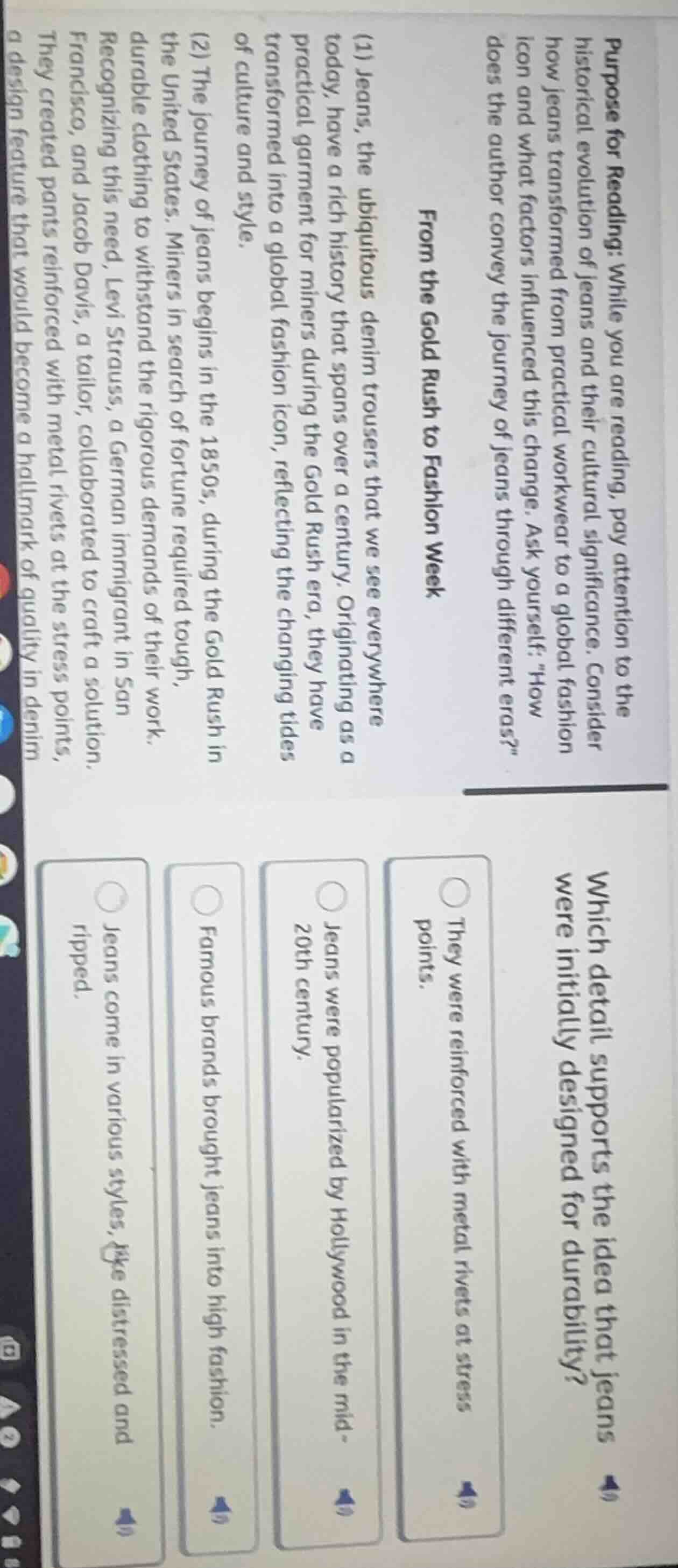 purpose for reading: while you are reading, pay attention to the histor…