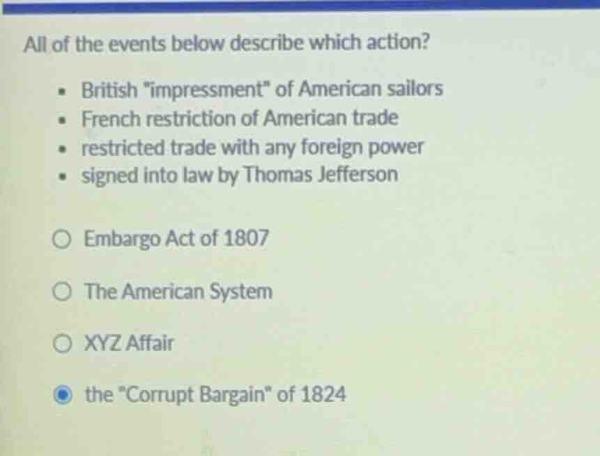 all of the events below describe which action? - british \impressment\ …