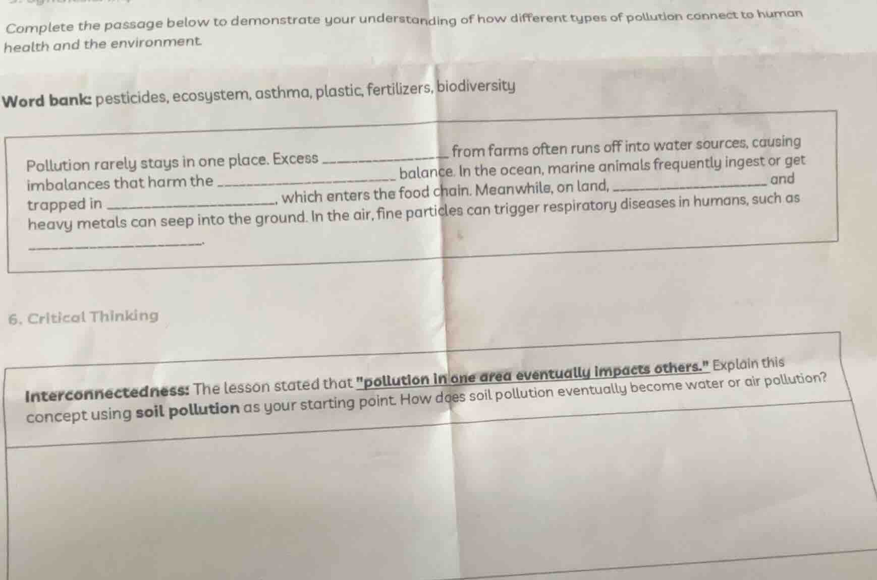 complete the passage below to demonstrate your understanding of how dif…
