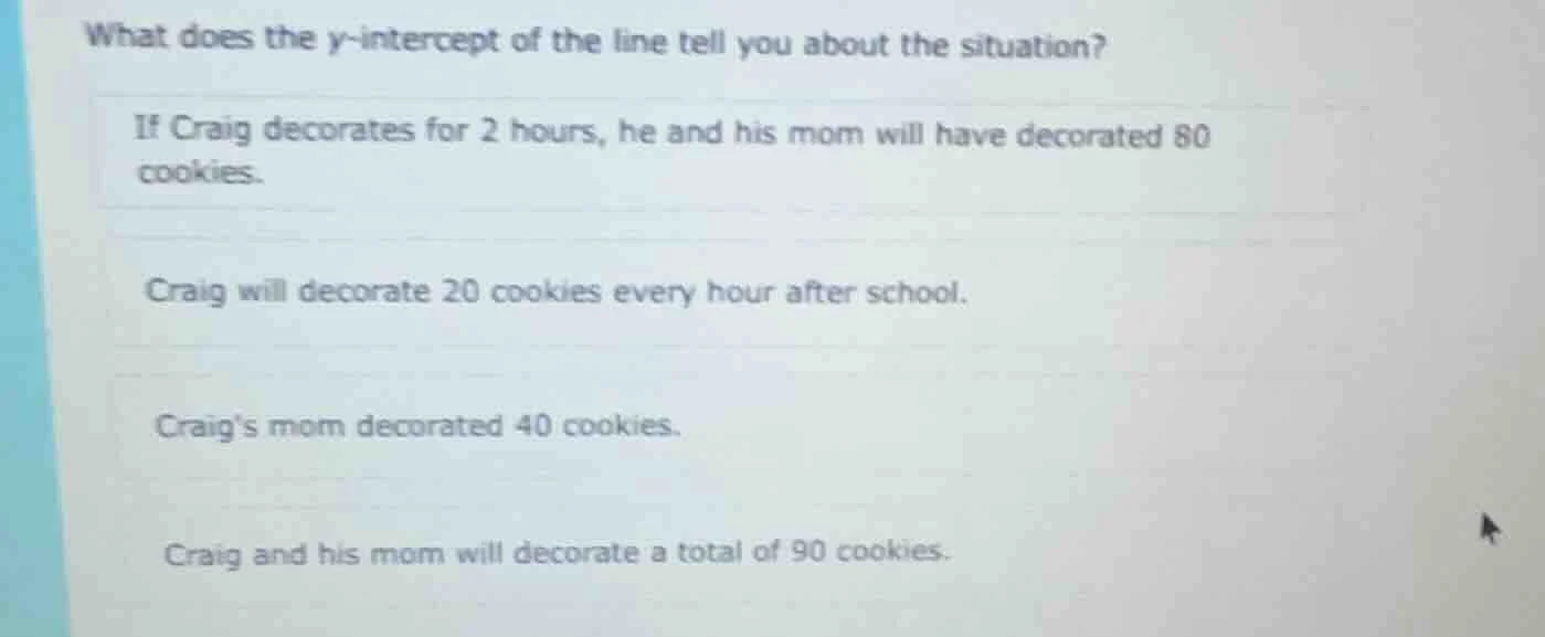 what does the y-intercept of the line tell you about the situation? if …