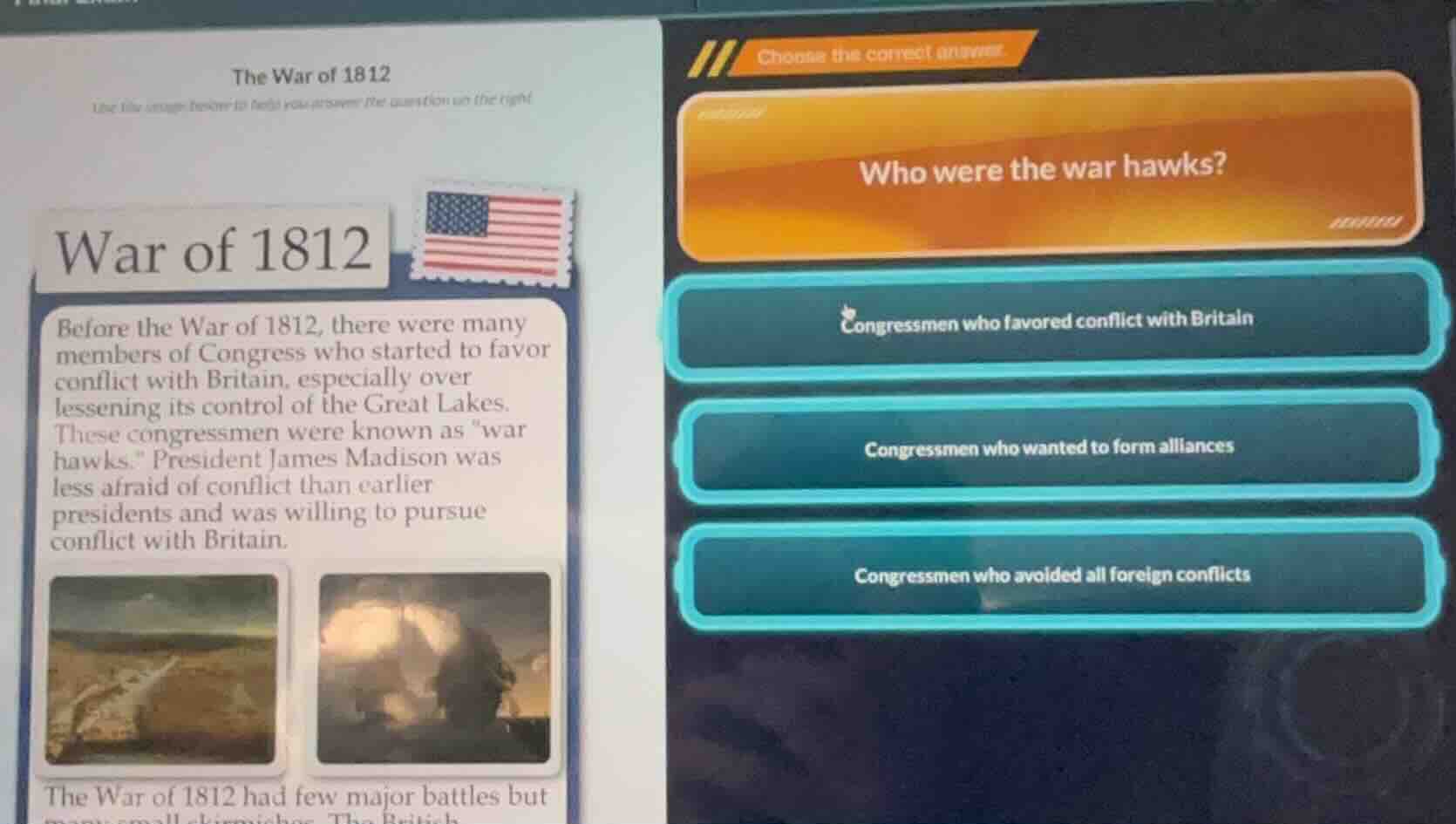 the war of 1812 use the image below to help you answer the question on …